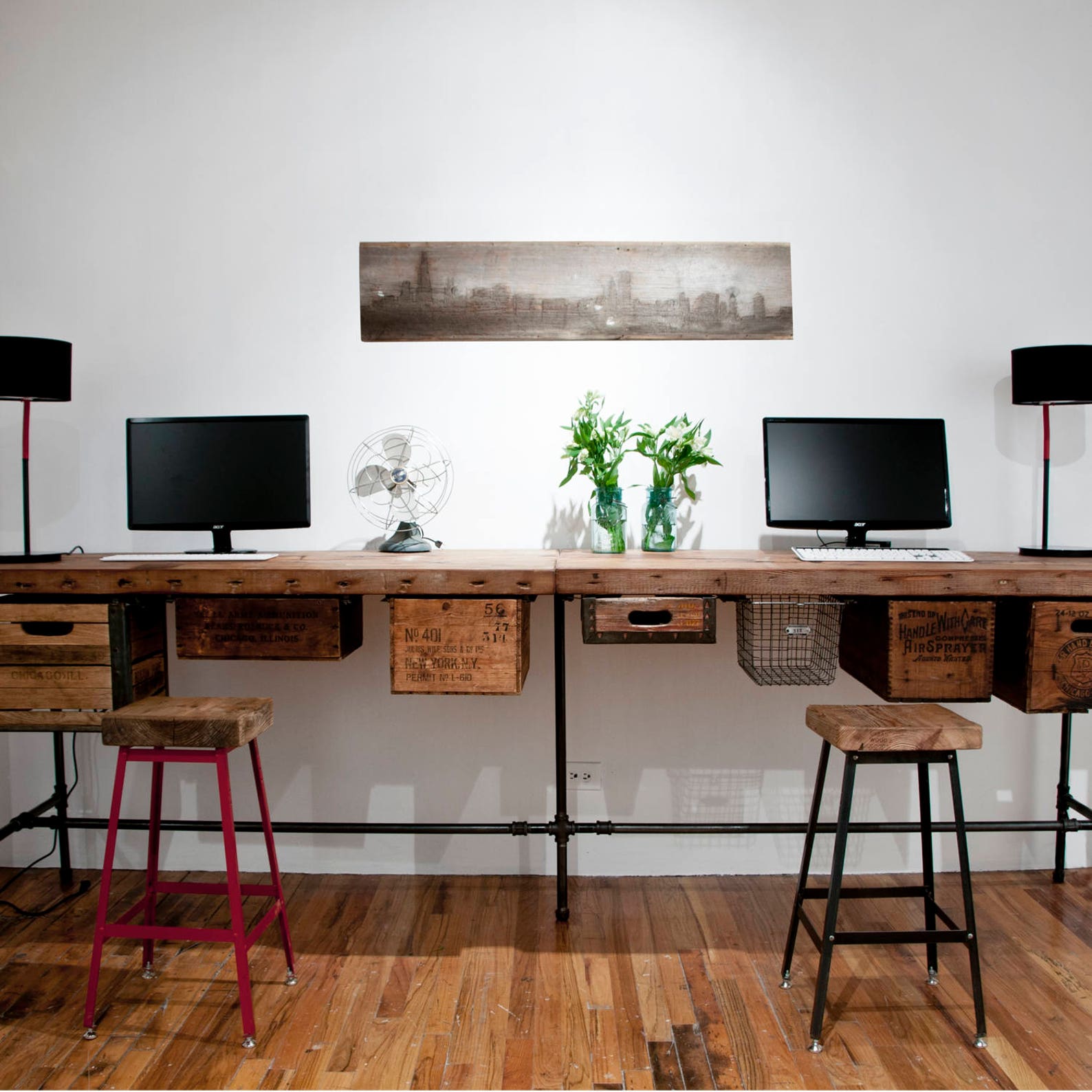Custom Reclaimed Office Furniture Urban Wood L Desk and Work Etsy