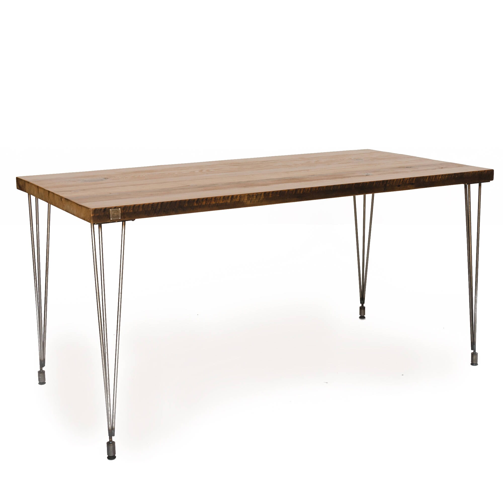 Mid Century Reclaimed Wood Desk With Hairpin Legs Mid Century Etsy