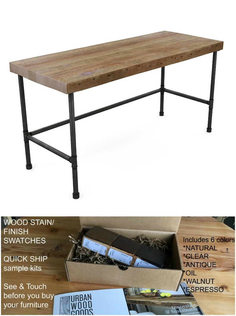 Industrial Desk Made With Reclaimed Wood Top and Iron Pipe Etsy