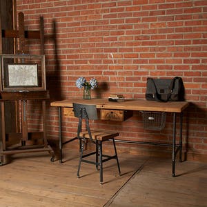 vintage desk, reclaimed wood Made to order in your requested size. 48 l x 24 w x 42 tall image 3