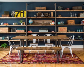 Reclaimed Wood Storage/Shelving, Urban Wood Bookcase.  You choose wood finish and steel support style/color