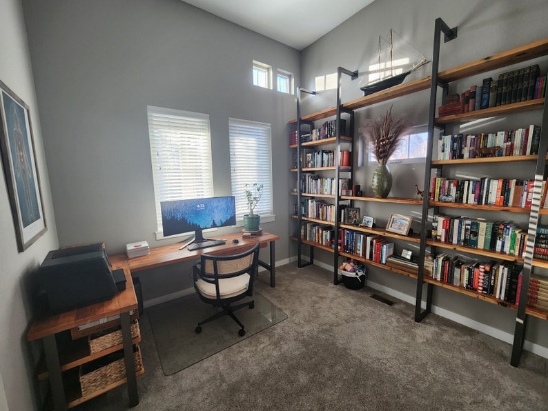 Farmhouse Office Desk L Shape Made With Reclaimed Wood L Etsy