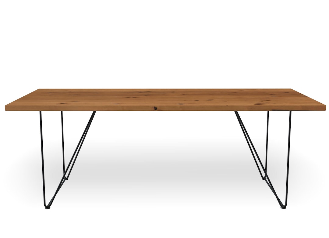 Rustic Wood Dining Table With Wire Frame and Reclaimed Wood Top. Choose Size and Finish. Etsy