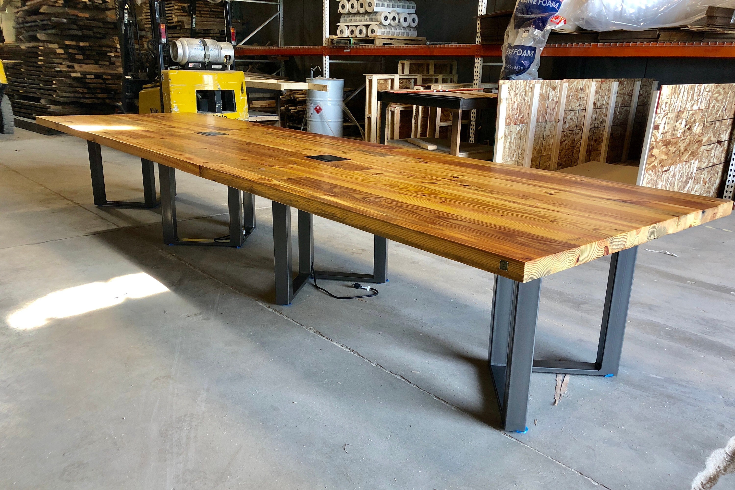 Reclaimed wood conference table deals