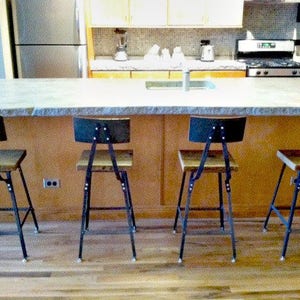 Urban Wood Goods Bar Stools with back. Offered in 3 heights 18 table, 25 counter, 30 bar. You choose size and finish. image 4