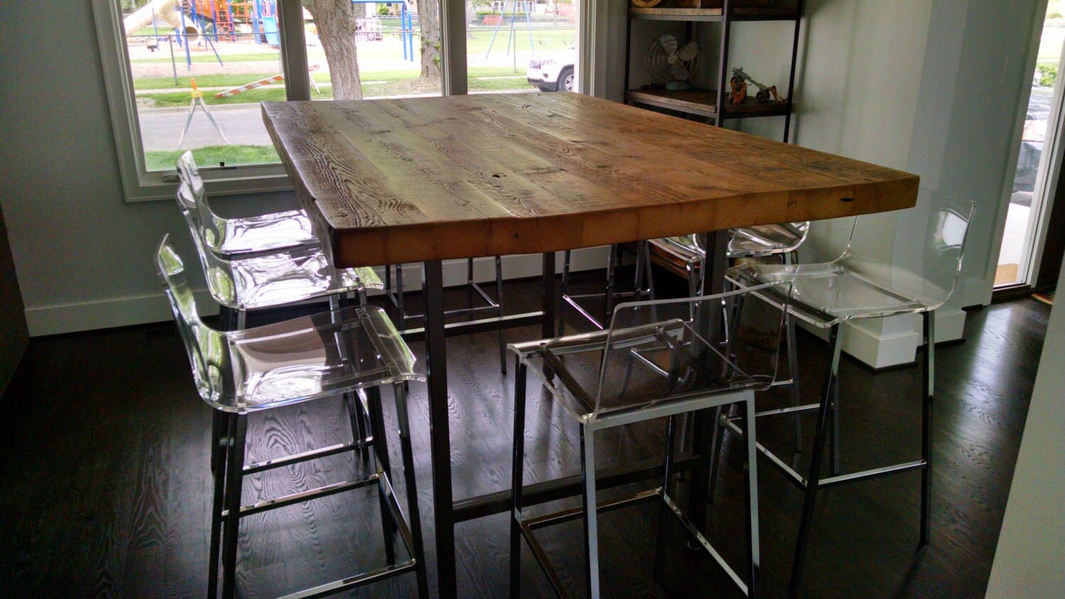 Bar Height Table High Top Table Communal Table Steel Legs you