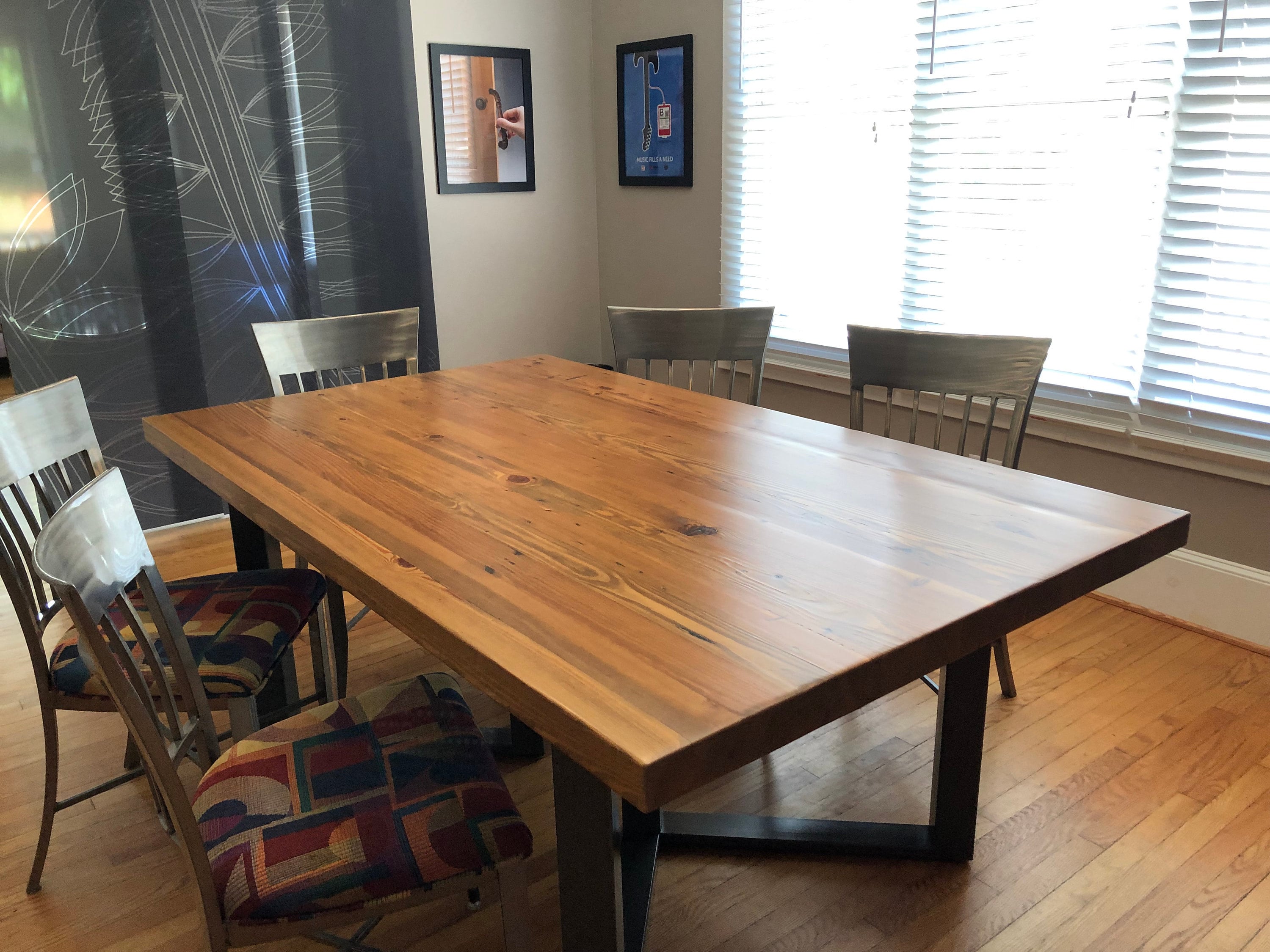 Thick wood top dining table online