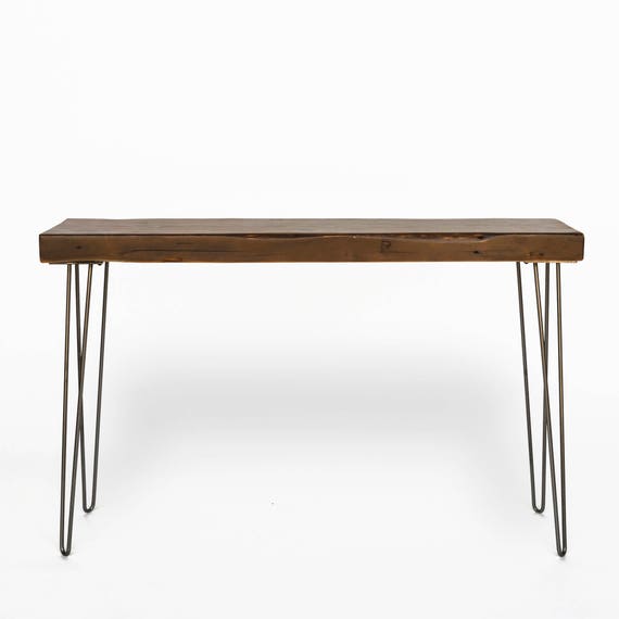 Hairpin Console Table Made Of Reclaimed Wood And Mid Century Etsy