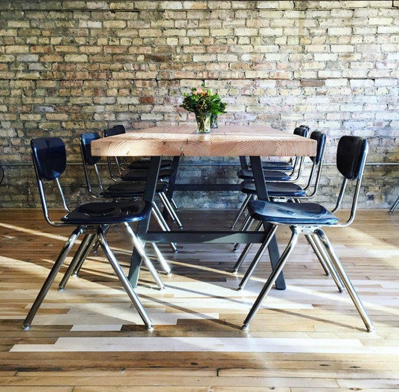 Reclaimed Wood Office Table, your choice of leg style, size, thickness, finish. Cord management and various wood species available image 2