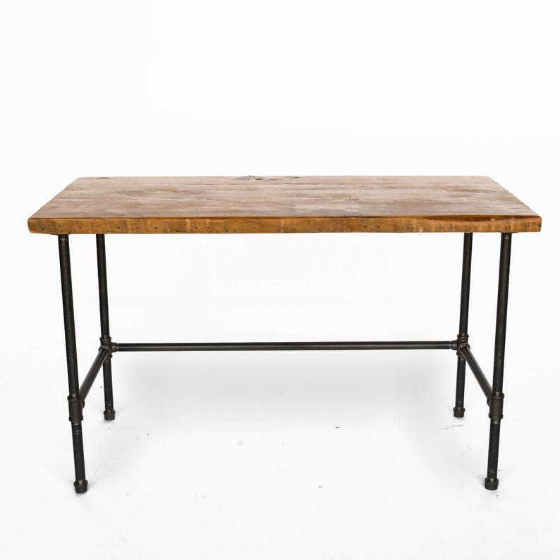 Recycled Wood Desk Made With Reclaimed And Pipe Legs Custom Designs Avaiable Choice Of Size Height Finish