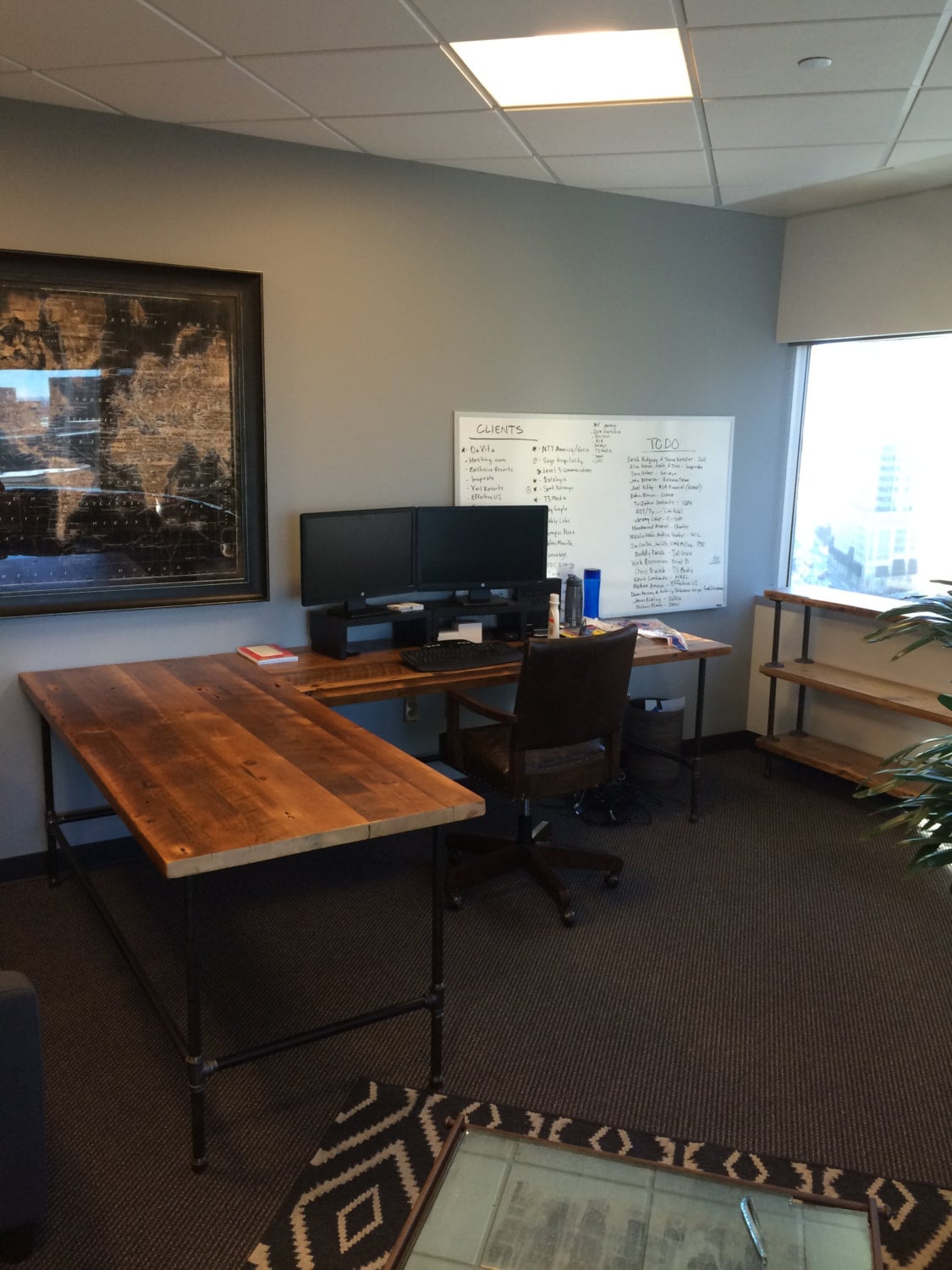 Farmhouse Office Desk in L shape made with reclaimed wood and Etsy