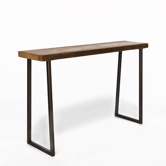 Rustic Modern Console Table Made With Reclaimed Wood And Steel Rustic Modern Console Table Made With, Thick Rustic Wood Console Table