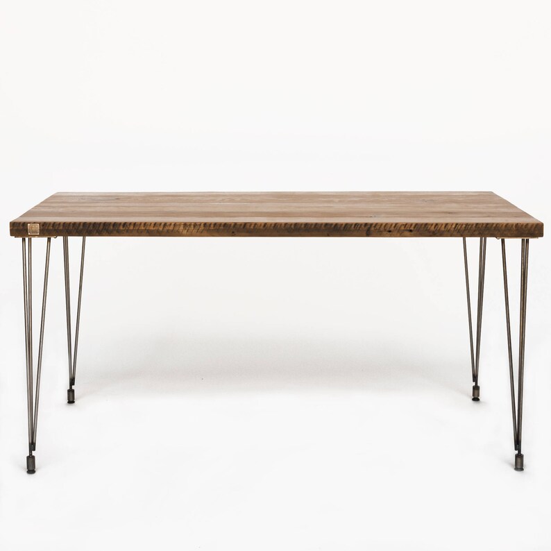 Mid Century Modern Hairpin Desk Made With Reclaimed Wood Top Etsy