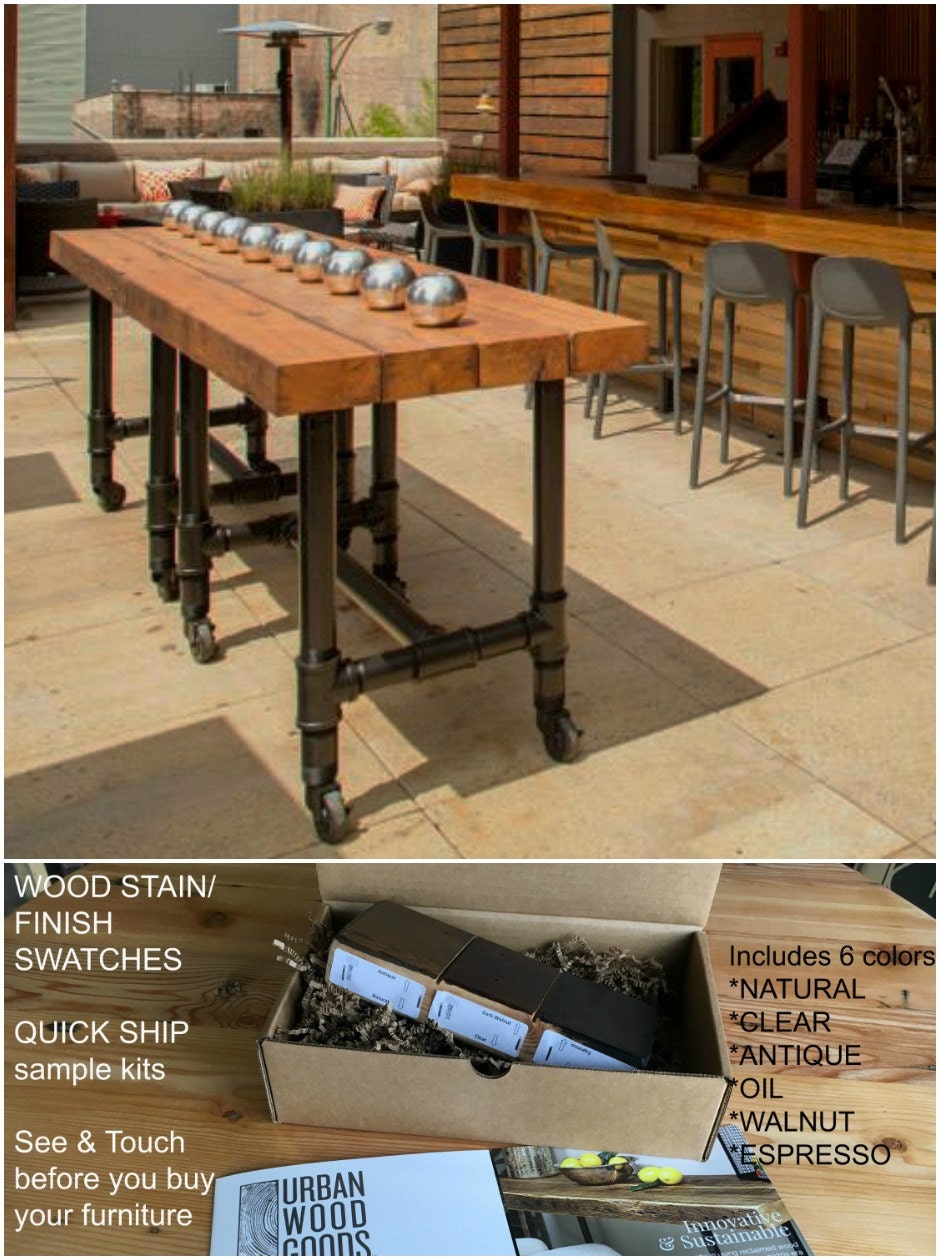 Reclaimed Wood Coffee Table Rectangle Restaurant Dining Table with