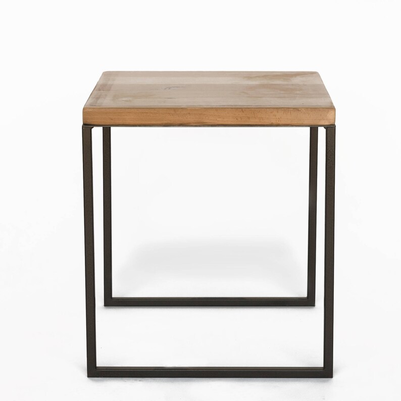 Side Table or End Table made of reclaimed wood and square Etsy