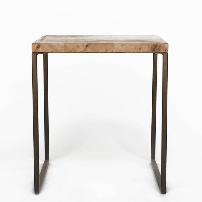 Side Table or End Table made of reclaimed wood and square Etsy