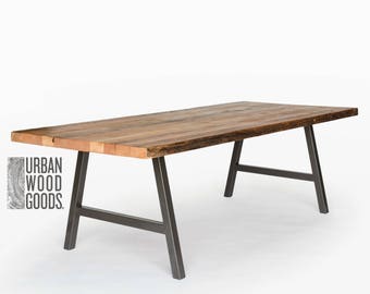 Reclaimed Wood Table, Rustic Modern Dining Table, Wood Dining Table. Choose height, size and finish.