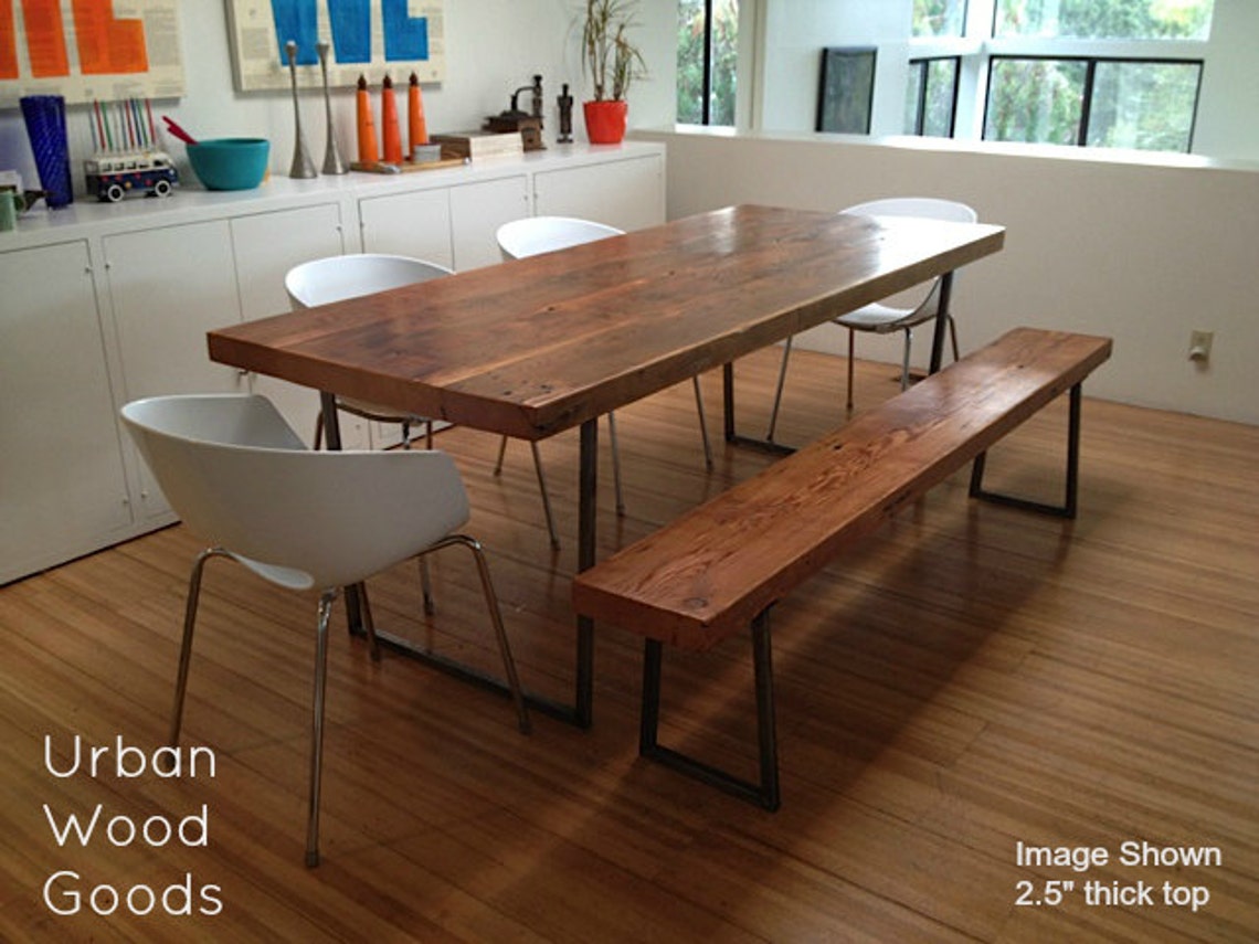 Brooklyn Modern Rustic Reclaimed Wood Dining Table Etsy