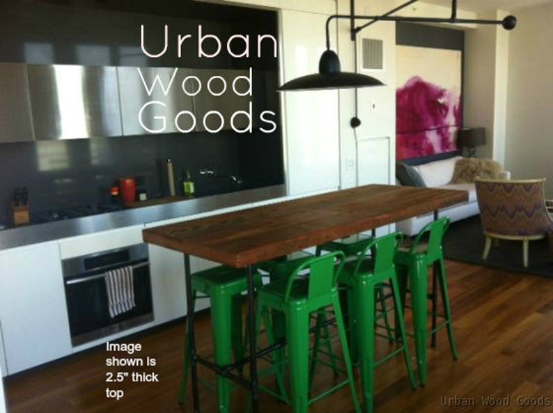 Industrial Bar Table W/ Reclaimed Wood & Pipe Legs. Choose Etsy
