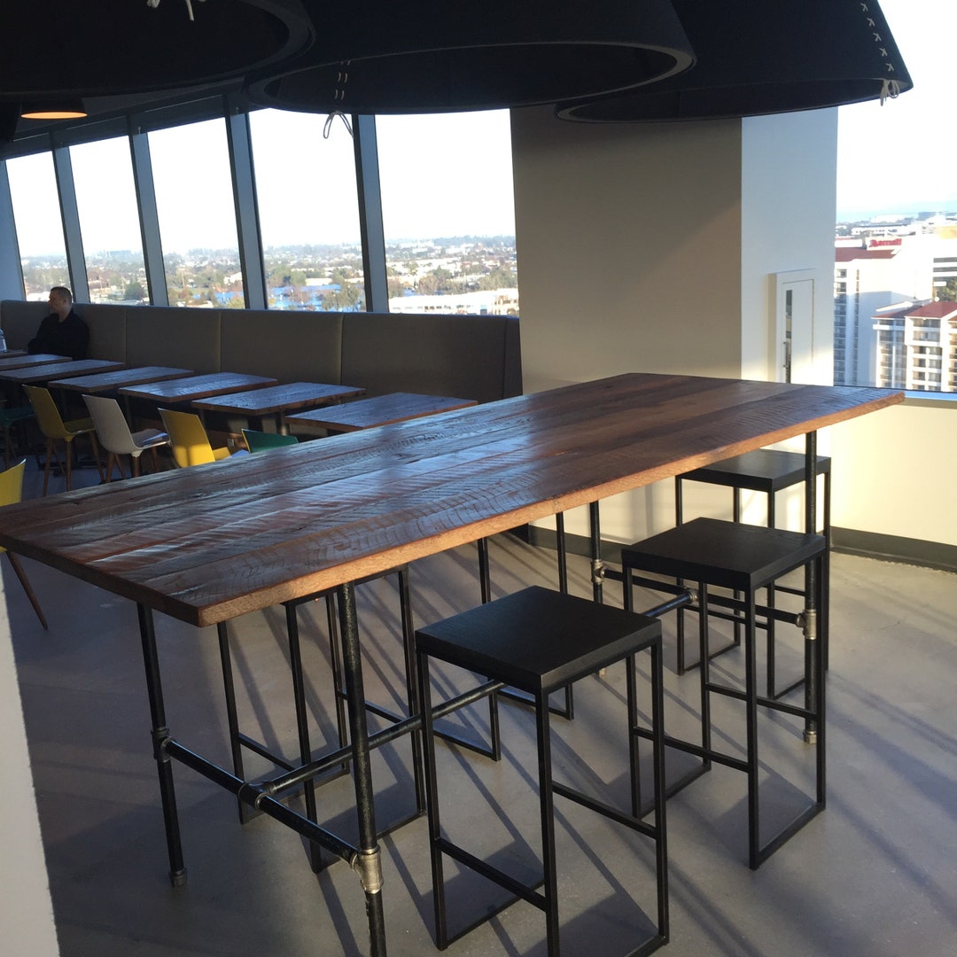 Rustic Wood Coffee Table Rectangle Urban Wood Goods High Top Bar Table