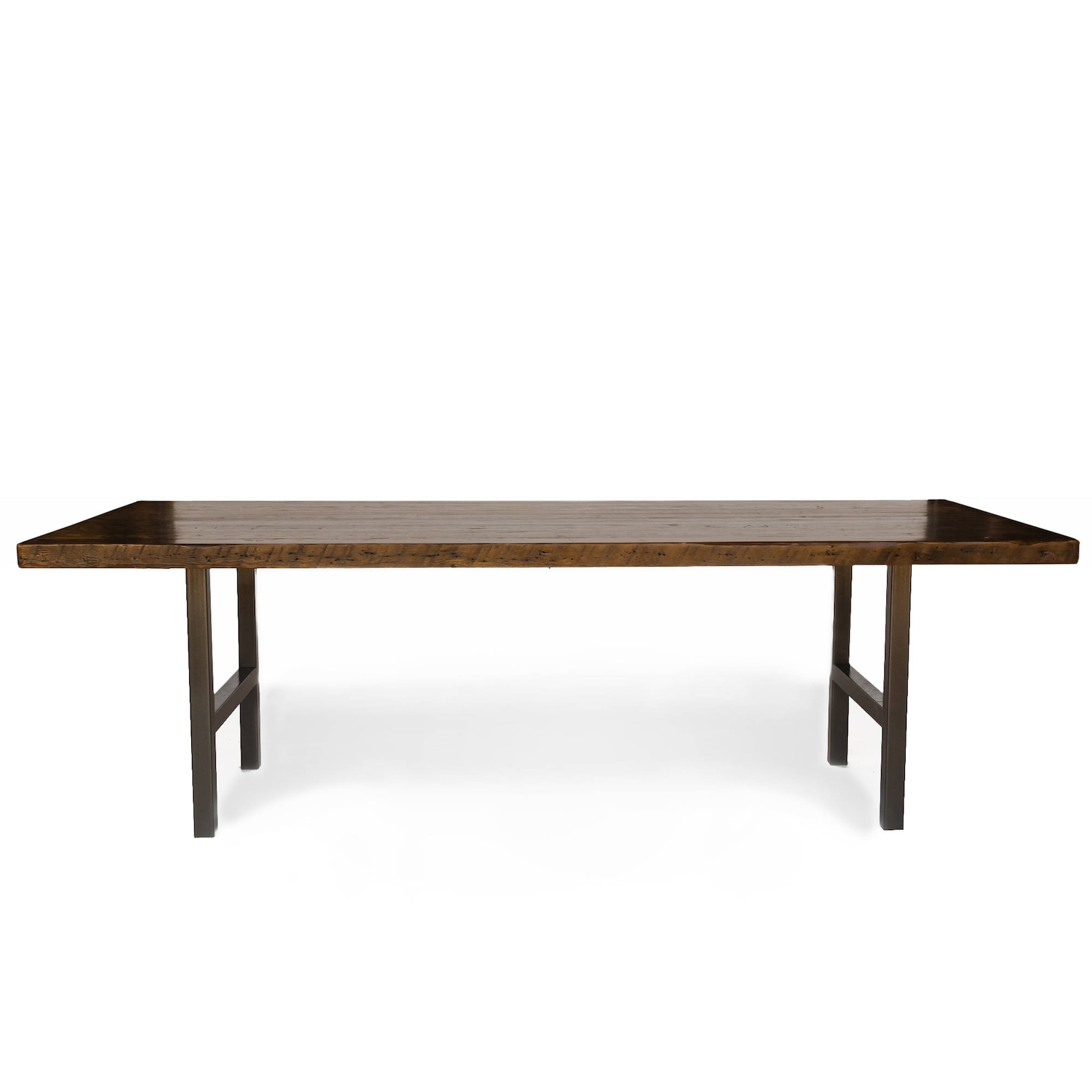 H Leg Dining table made with reclaimed wood and narrow steel H Etsy