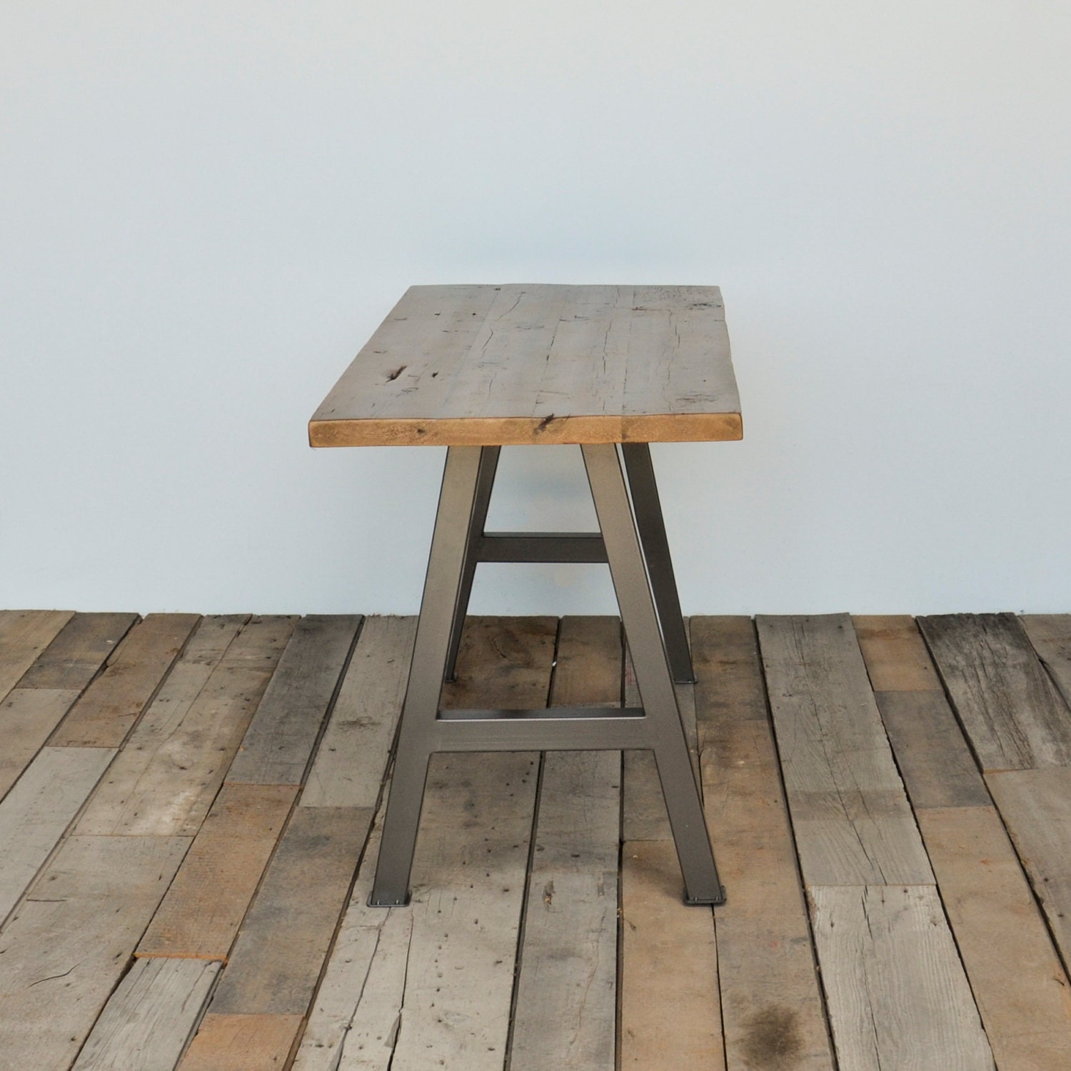 Farmhouse Wood Desk Made With Steel Aframe Legs in Choice of Etsy