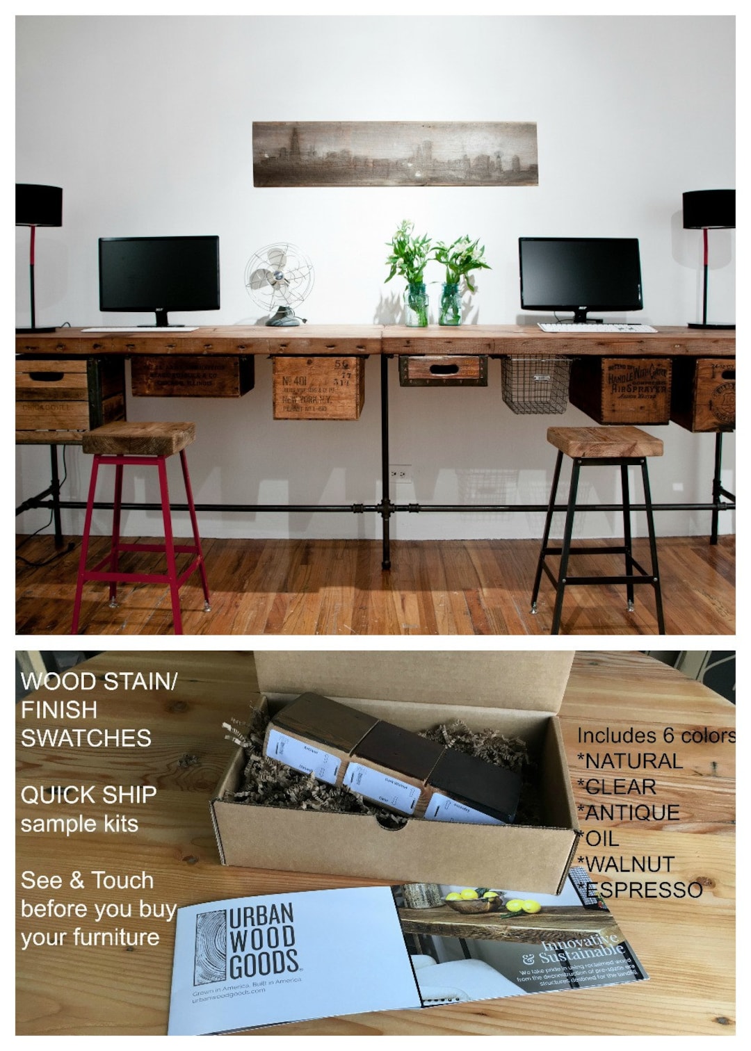 Reclaimed Wood Desk, Home Office, Office Furniture. Choose Size