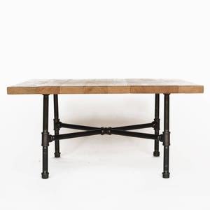 Industrial Coffee Table made with reclaimed wood and pipe leg base. Custom sizes and finishes available. image 2