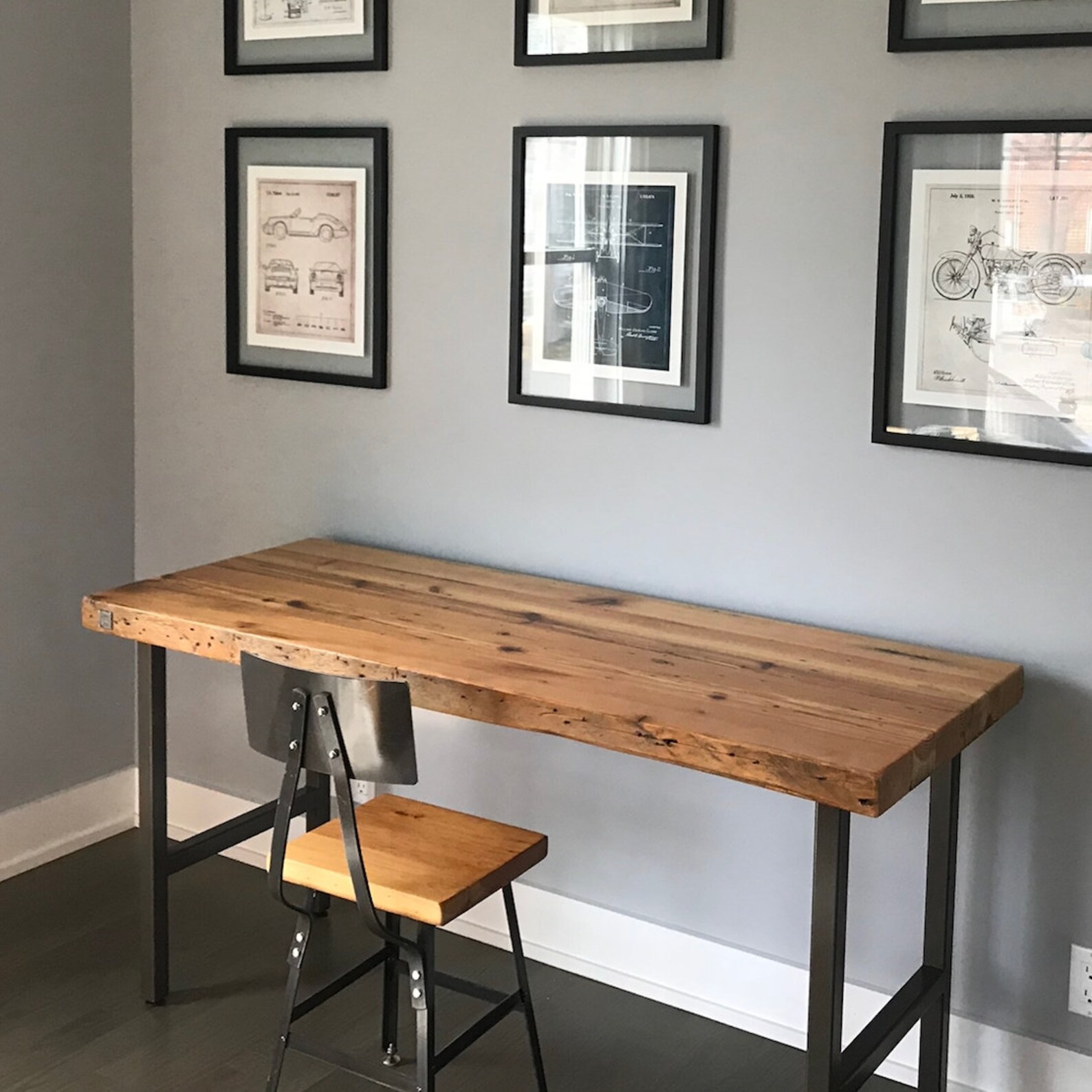 Industrial Rustic Reclaimed Wood Desk With Pipe Legs Choose Etsy
