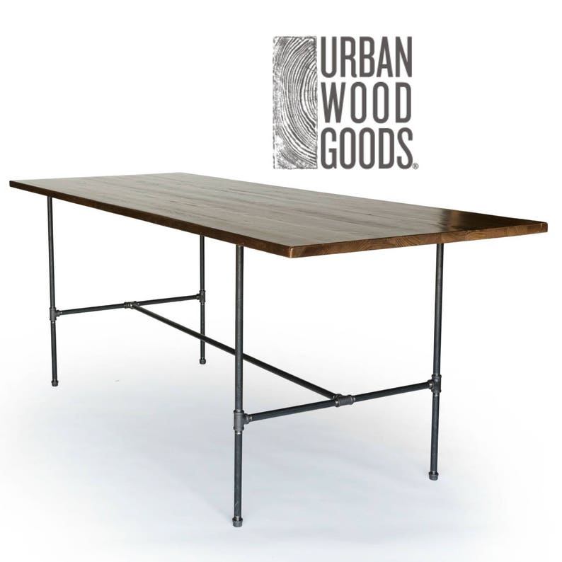 Vintage Wood Bar Height Dining Table Or Counter With Reclaimed And Pipe Legs Choose Size Finish