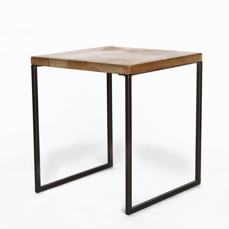 Side Table or End Table made of reclaimed wood and square Etsy