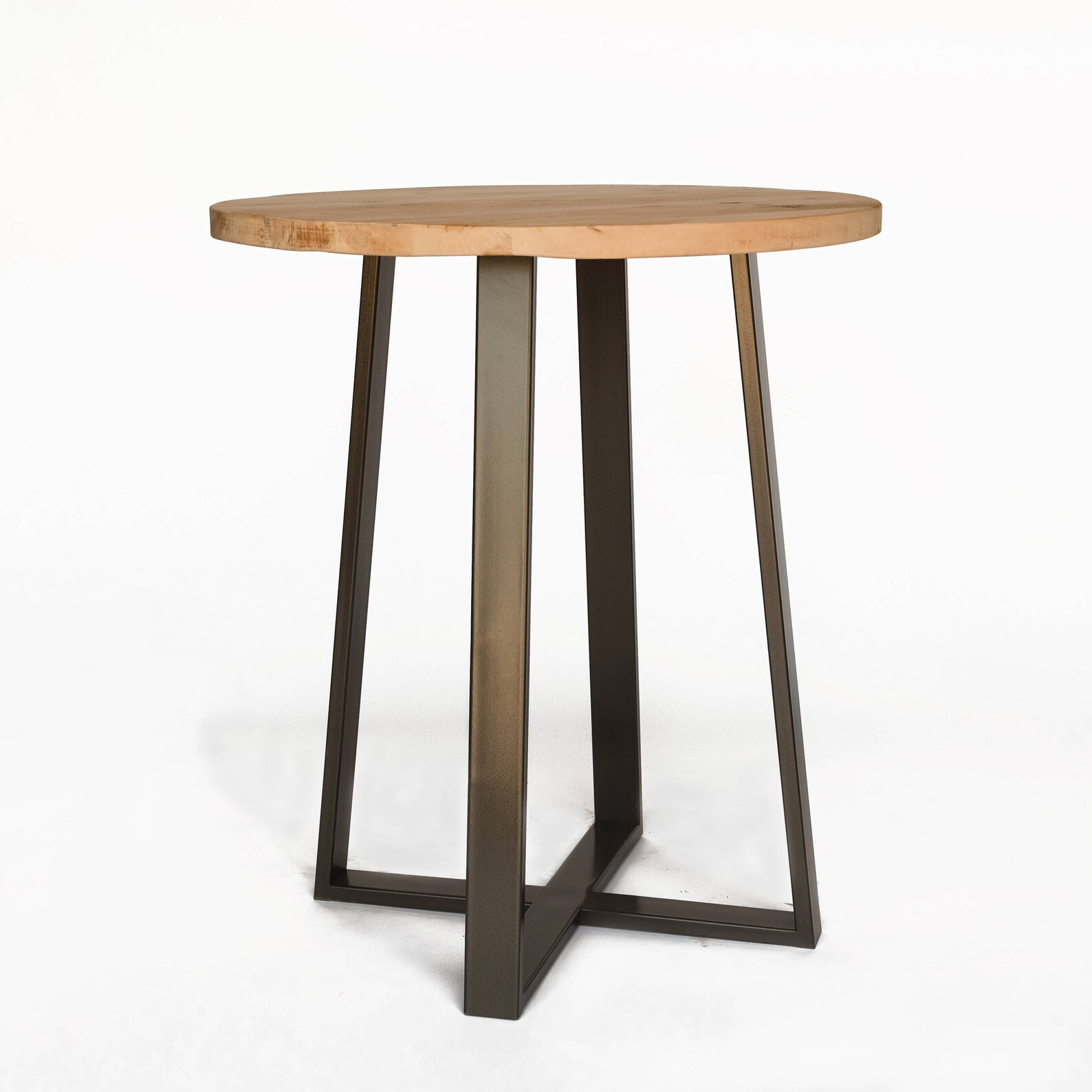 Round Pub Table Made With WHITE OAK Reclaimed Wood and Criss Etsy