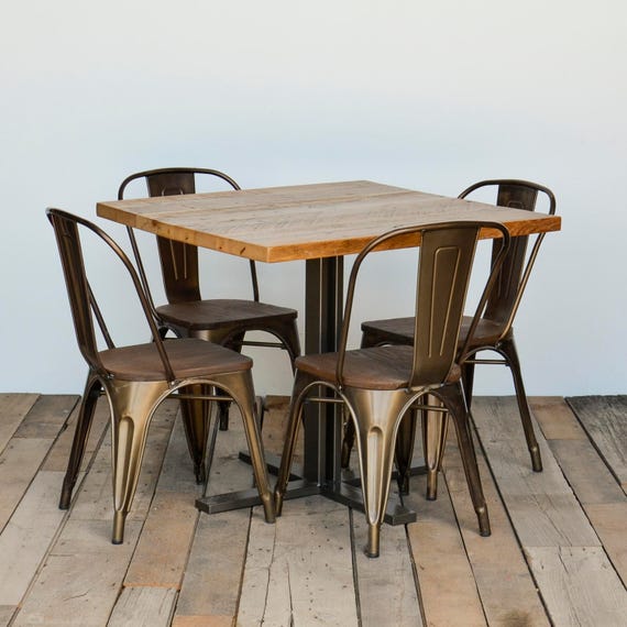 Small Dining Table Or Kitchen Table With 4 Prong Steel Etsy