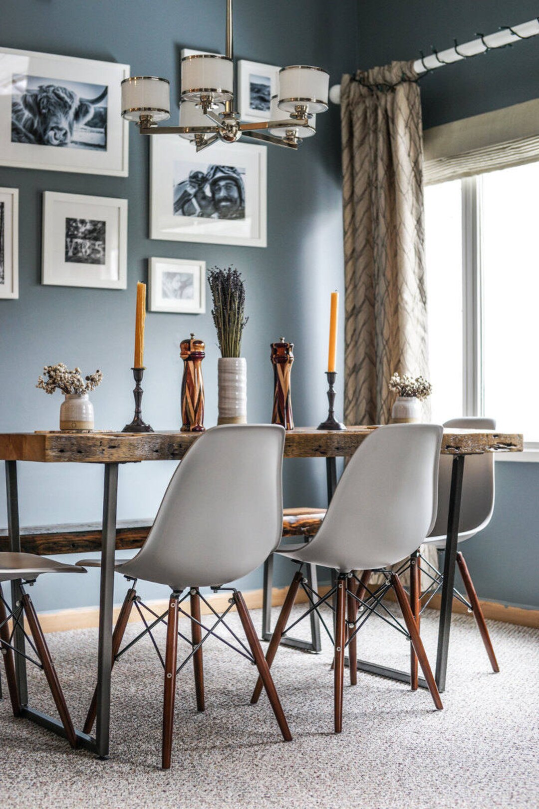 Rustic Dining Table or Kitchen Table With Reclaimed Wood Top - Etsy