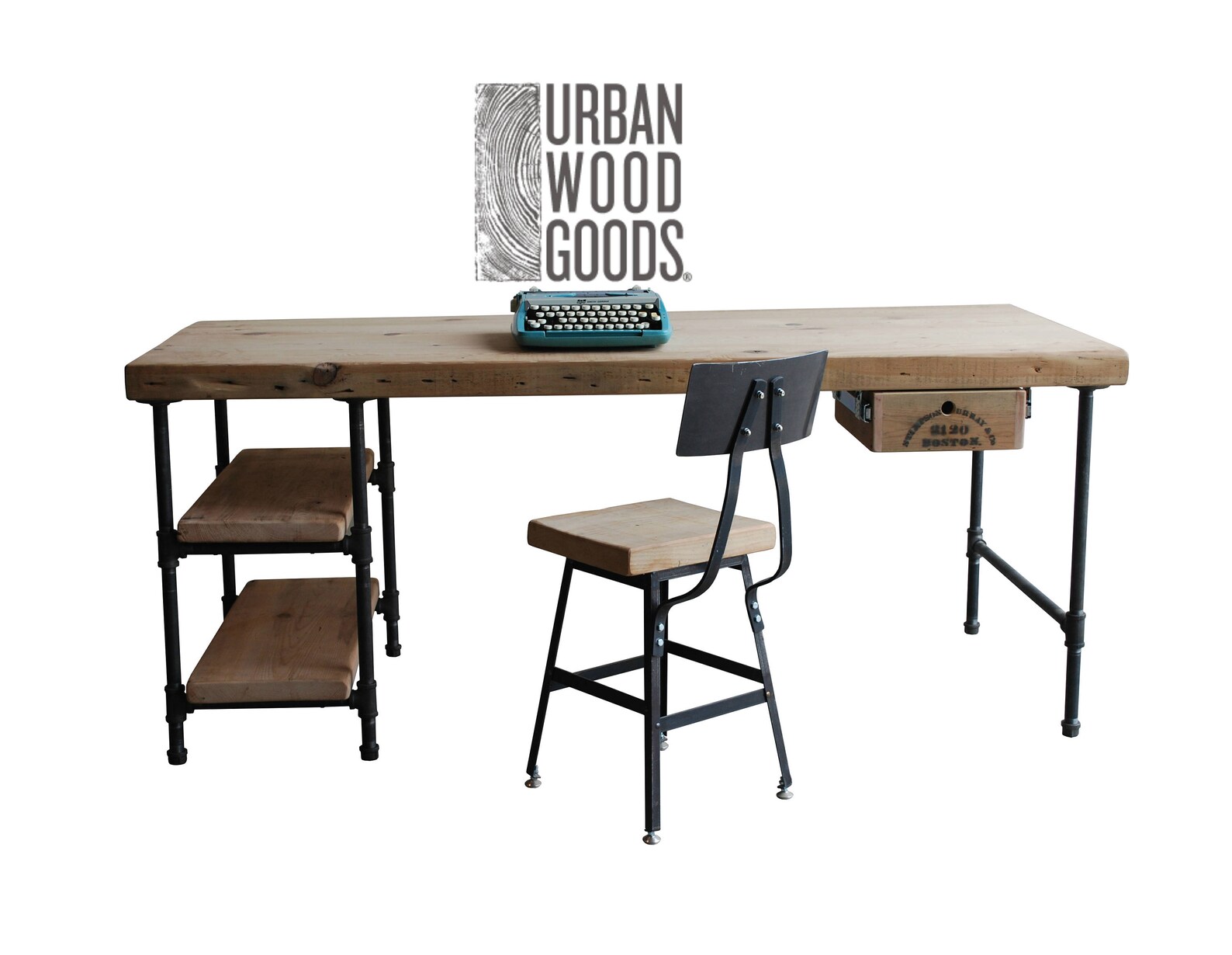 Computer Desk With Reclaimed Wood Top Pipe Legs Shelves and Etsy