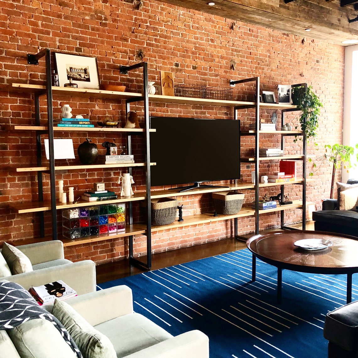 Industrial Reclaimed Wood Wall Mounted Shelves 5 Shelves With Etsy