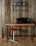 Industrial desk made with reclaimed wood and pipe legs. Choose size, thickness and finish.  Built at any height for no additional charge. 