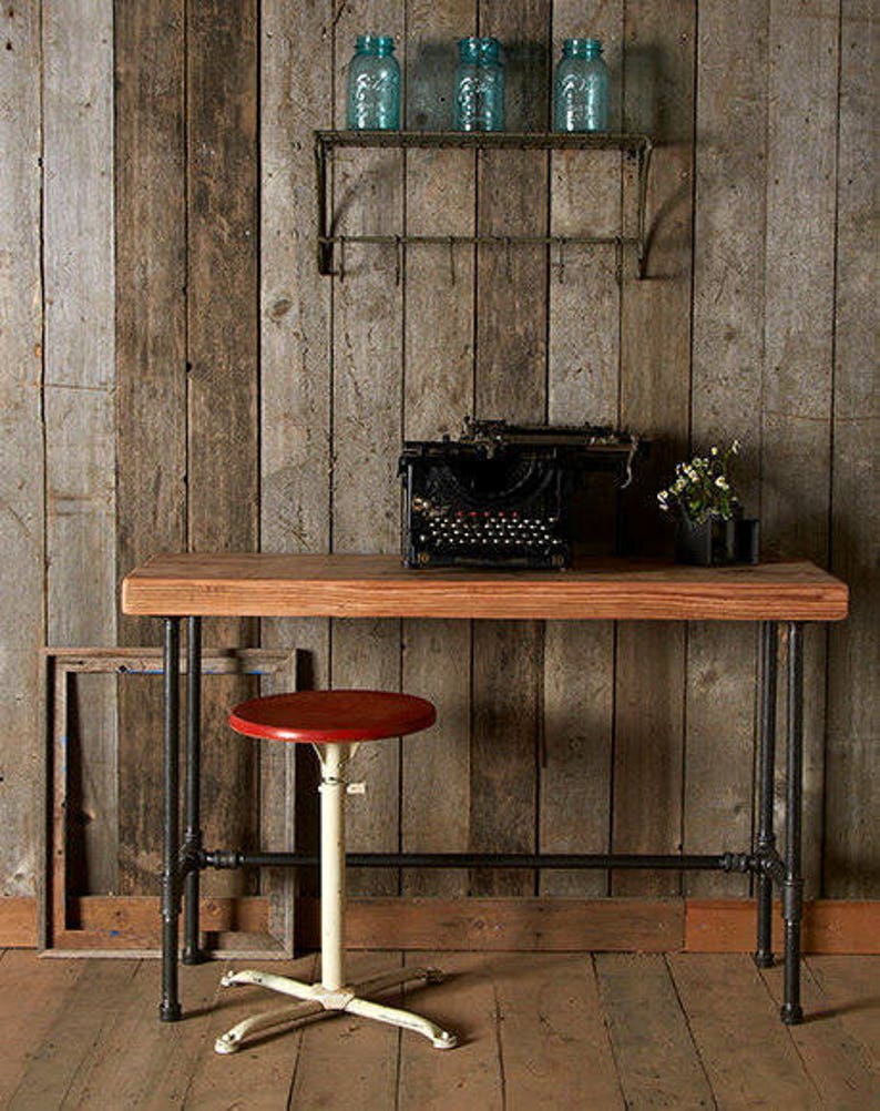 vintage desk, reclaimed wood Made to order in your requested size. 48 l x 24 w x 42 tall image 2