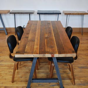 Reclaimed Wood Office Table, your choice of leg style, size, thickness, finish. Cord management and various wood species available image 4