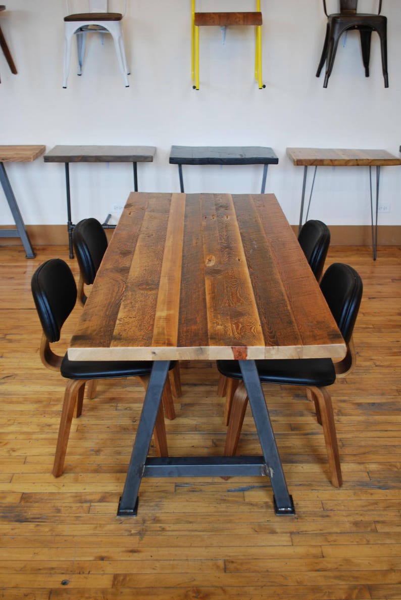 Reclaimed Wood Office Table, your choice of leg style, size, thickness, finish. Cord management and various wood species available image 4