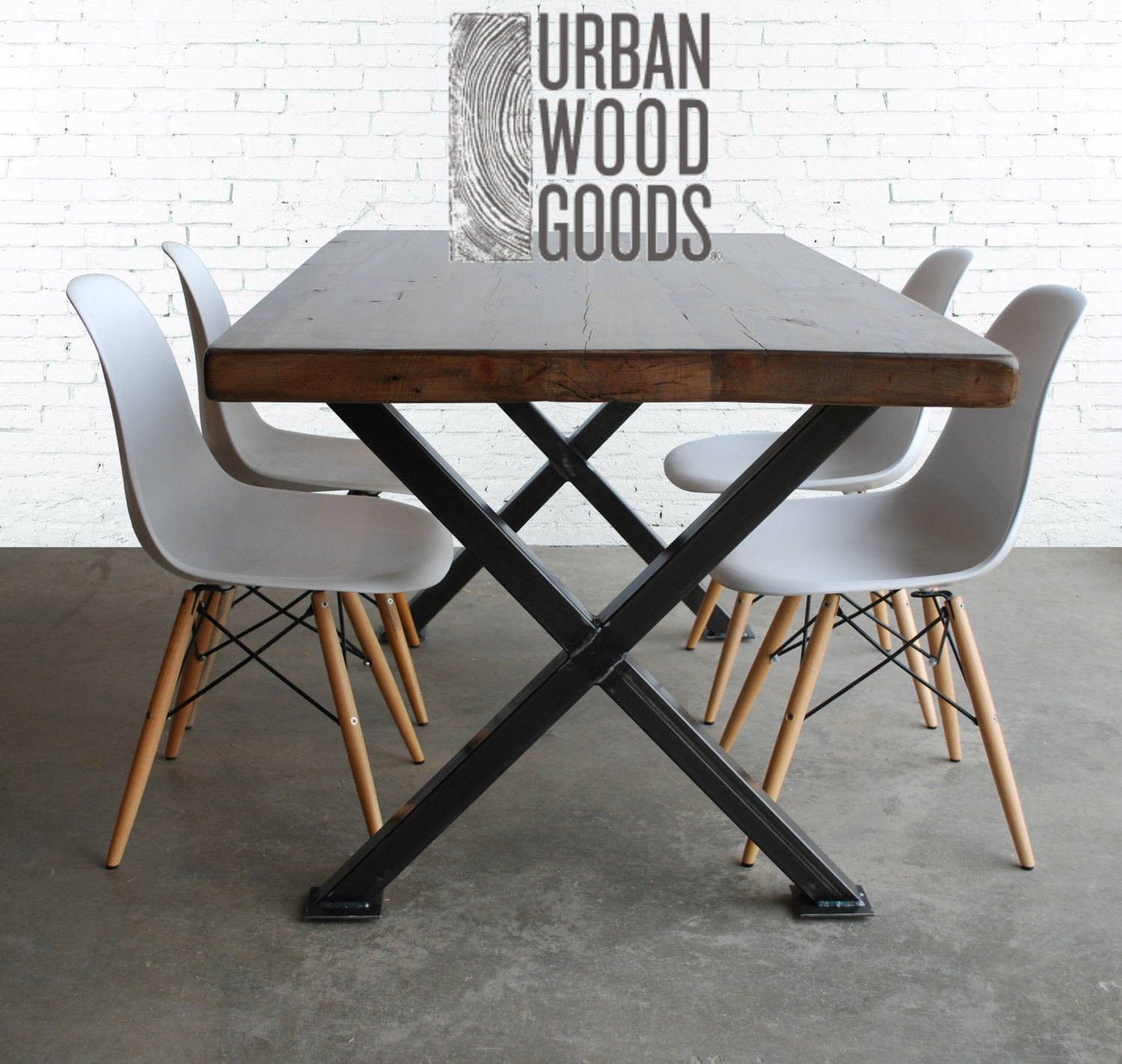 Rustic Wood Dining Table Made With Reclaimed Wood and Steel X Etsy