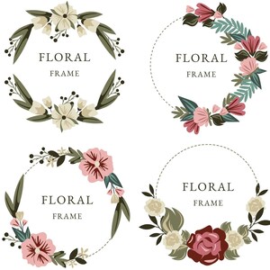 Layout per cerimonie, cornice, cerchio, fiori, floreale, floral frame,