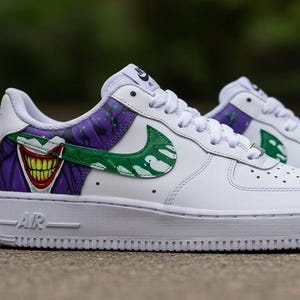 Joker Design Inspired Custom Air Force 1 l Custom Shoes l Nike Shoes l Custom Nike Shoes l Air Force 1 l Nike Custom l Custom Sneakers