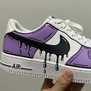 Custom Air Force 1 Purple Cartoon Drip l Air Force 1 Custom l Custom Shoes l Mens Shoes l Gift for Him l Gift for Her l Nike Shoes l AF1