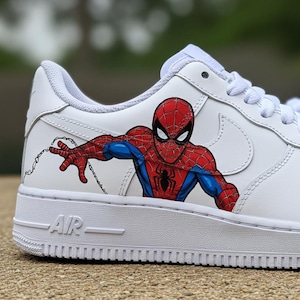 Spiderman Inspired Custom Air Force 1 l Custom Shoes l Nike Shoes l Custom Nike Shoes l Mens Shoes l Nike Custom l Custom Sneakers