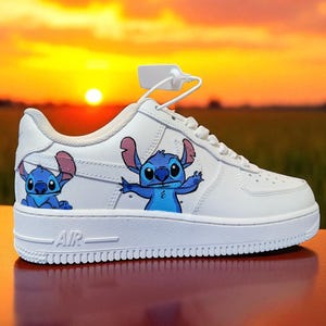 Stitch Cartoon Inspired Custom Air Force 1 Shoesl Custom Shoes l Nike Shoes l Custom Nike Shoes l Mens Shoes l Nike Custom l Custom Sneakers