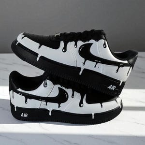 Black White Drips Custom Air Force 1 l Custom Shoes l Nike Shoes l Custom Nike Shoes l Air Force 1 l Nike Custom l Custom Sneakers