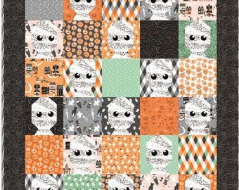 Frank and Friends Mummy Quilt Kit (55.5x64.5) featuring Frank and Friends by My Mind’s Eye for Riley Blake