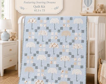 Scattered Showers Quilt Kit featuring Soaring Dreams by Figo Fabrics 61.5x73