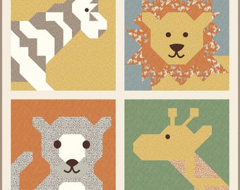 Safari on the Savanna Quilt Kit (54x68)  Leo & Savannah Collection by Deena Rutter for Riley Blake
